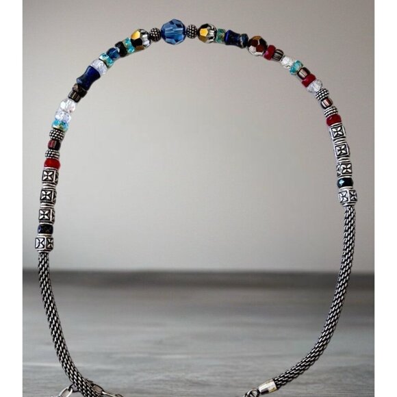 Brighton Soho Pure Silver Plate Crystal Necklace Multi Colors. - Picture 2 of 7